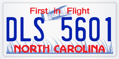 NC license plate DLS5601