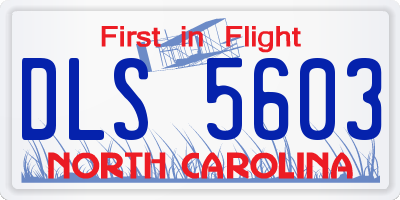 NC license plate DLS5603