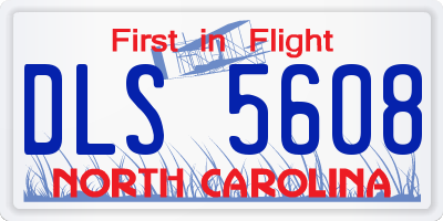 NC license plate DLS5608