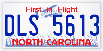 NC license plate DLS5613