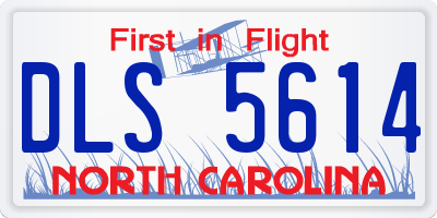 NC license plate DLS5614
