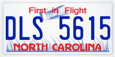 NC license plate DLS5615