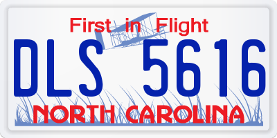 NC license plate DLS5616