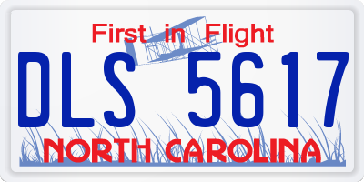 NC license plate DLS5617