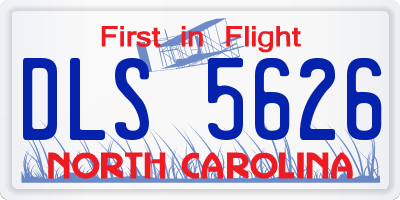 NC license plate DLS5626