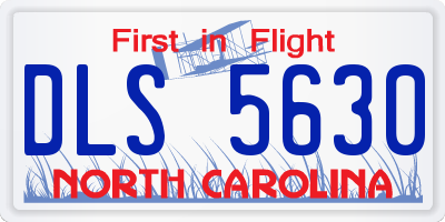 NC license plate DLS5630