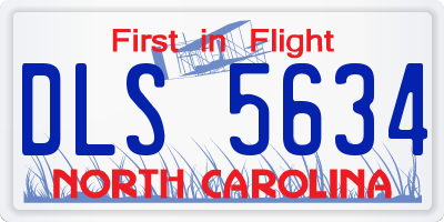 NC license plate DLS5634