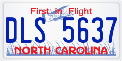 NC license plate DLS5637