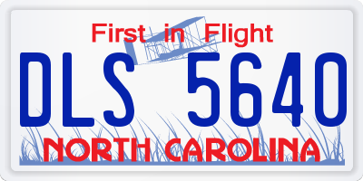 NC license plate DLS5640
