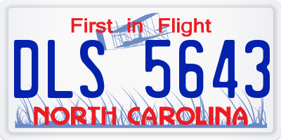 NC license plate DLS5643