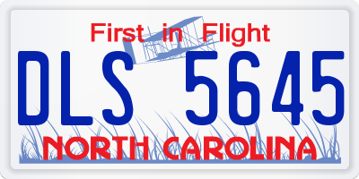 NC license plate DLS5645