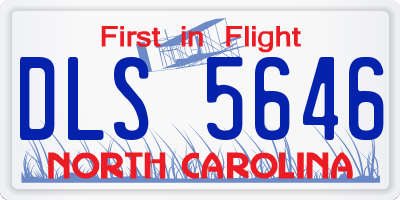 NC license plate DLS5646