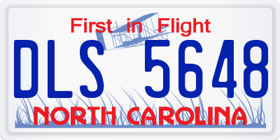 NC license plate DLS5648