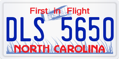 NC license plate DLS5650