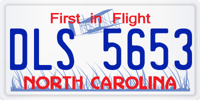 NC license plate DLS5653