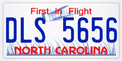 NC license plate DLS5656