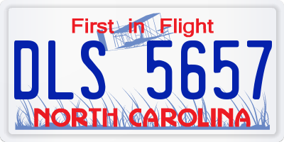 NC license plate DLS5657