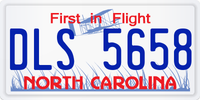 NC license plate DLS5658