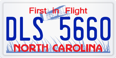 NC license plate DLS5660