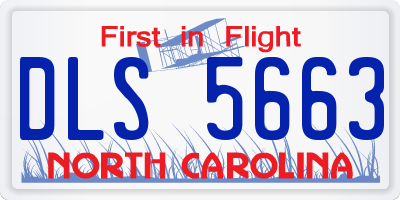 NC license plate DLS5663
