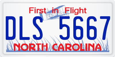 NC license plate DLS5667