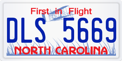 NC license plate DLS5669