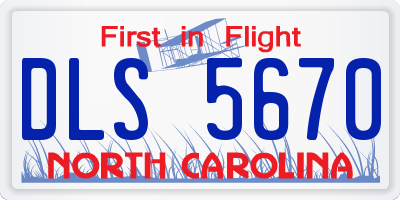 NC license plate DLS5670