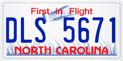 NC license plate DLS5671