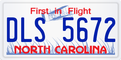 NC license plate DLS5672