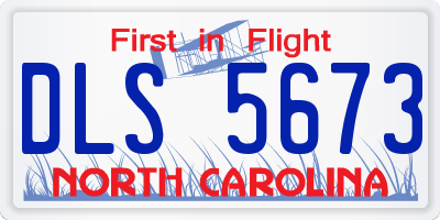 NC license plate DLS5673