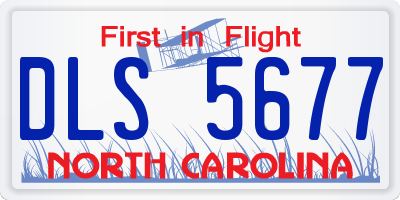 NC license plate DLS5677
