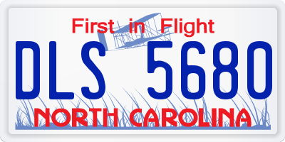 NC license plate DLS5680