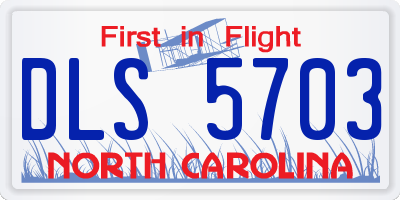 NC license plate DLS5703