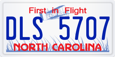 NC license plate DLS5707