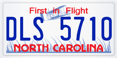 NC license plate DLS5710