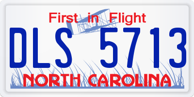 NC license plate DLS5713