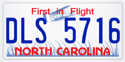 NC license plate DLS5716
