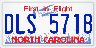 NC license plate DLS5718