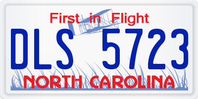 NC license plate DLS5723