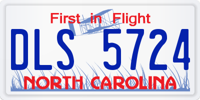 NC license plate DLS5724