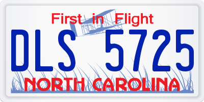 NC license plate DLS5725