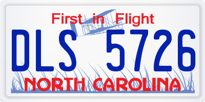 NC license plate DLS5726