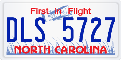 NC license plate DLS5727