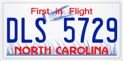 NC license plate DLS5729