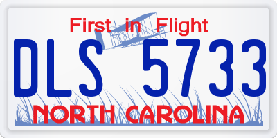 NC license plate DLS5733