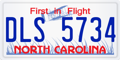 NC license plate DLS5734