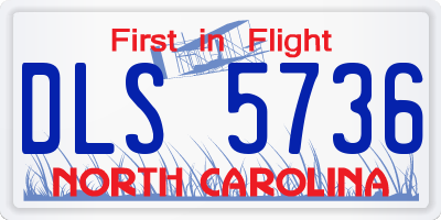 NC license plate DLS5736