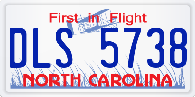 NC license plate DLS5738