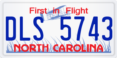 NC license plate DLS5743