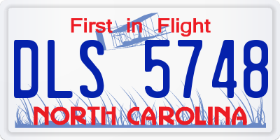 NC license plate DLS5748